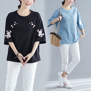 T-shirt T-Shirt Floral Pattern Embroidered Ladies