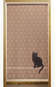Japanese Noren Curtain Black-cat Cat Made in Japan