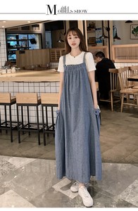 新作  5001   妊婦の夏服のワンピースの膝上のマキシ