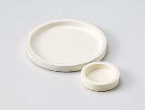 黄磁切立 平皿  【日本製    陶器】