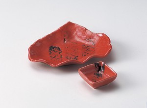紅三角たたら皿 ・千代口 【日本製    陶器】