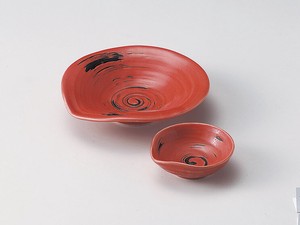 紅 浅鉢・片口鉢  【日本製    陶器】