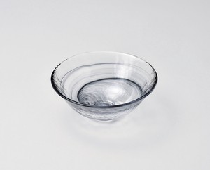 水墨中鉢黒（ガラス）  【日本製    ガラス】