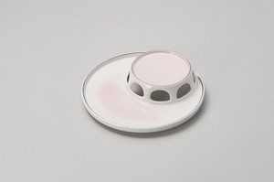大餐盘/中餐盘 变形 粉色 日本制造