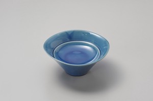藍釉 スタンドプレート  【日本製    陶器】