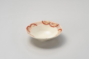 赤絵小町 5.5平鉢  【日本製    陶器】