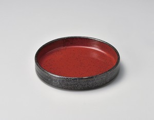 赤柚子黒結晶 鉄鉢  【日本製    磁器】