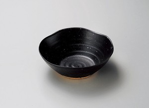 黒織部波口6.0盛鉢  【日本製    陶器】