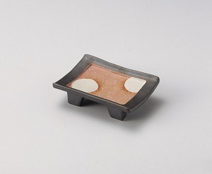 黒土萬月高台5.0皿  【日本製    磁器】