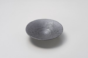 イブシ黒 平鉢  【日本製    陶器】