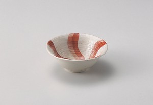 うるし流水（赤）5.0鉢  【日本製    陶器】