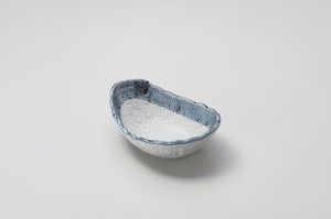 藍虹味 なす型鉢  【日本製    磁器】