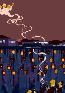 デジタルプリント版画　中川学　京都慕情シリーズ　8月「瑞泉寺の盆灯篭」