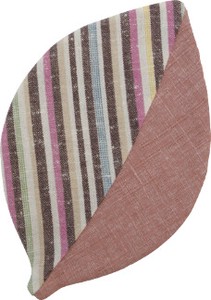 遠州綿紬を使用した定番の木の葉型でリバーシブルなコースター　葉っぱコースター 04番色