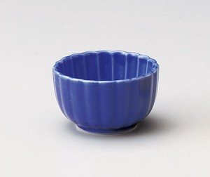 ルリ菊型小鉢  【日本製    磁器】