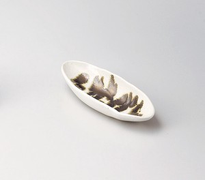 金彩粉引き楕円15.5鉢  【日本製    陶器】