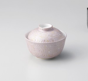 紫とちり煮物碗  【日本製    磁器】