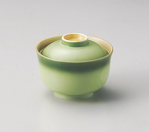 緑彩円菓子碗  【日本製    強化磁器】