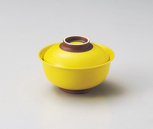 イエロー反円菓子碗（大）内白  【日本製    磁器】