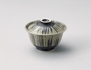 梨地サビ十草反蓋物  【日本製    陶器】