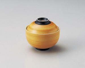 外朱中白円菓子碗（大）  【日本製    磁器】