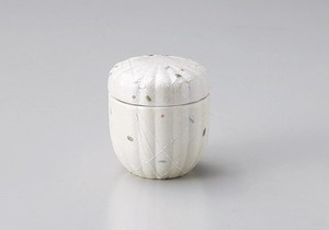 ラスター点紋菊型むし碗  【日本製    強化磁器】