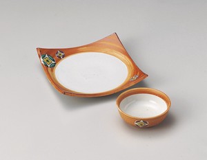 華七宝四方皿・とんすい  【日本製    陶器】