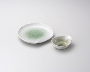 新緑7.0半月皿・とんすい  【日本製    磁器】