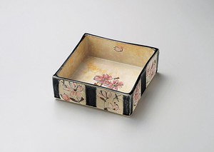 手描四方鉢  【日本製    陶器】