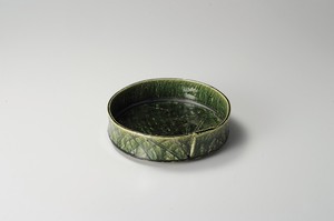 織部草文包型8.0盛鉢  【日本製    陶器】