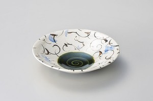 織部手描き盛鉢  【日本製    陶器】