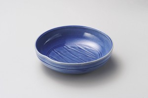 青釉ソギ盛皿  【日本製    陶器】