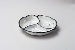 かいらぎ三ツ仕切皿  【日本製    陶器】
