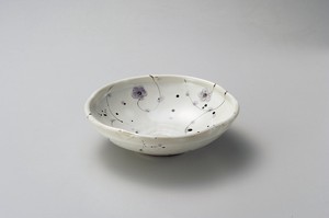 紫小花 花型鉢  【日本製    陶器】