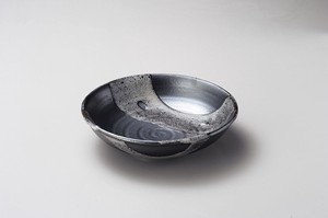 天目白流8.0盛鉢  【日本製    陶器】