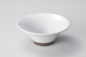 白うのふ反高台7.0丼  【日本製    陶器】