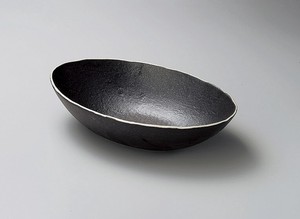 黒釉だ円盛鉢  【日本製    磁器】