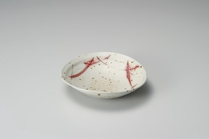 赤絵楕円鉢  【日本製  信楽焼  陶器】
