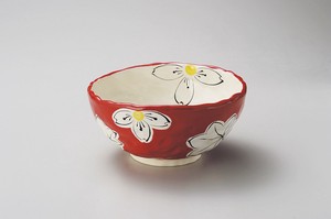 赤釉春秋大鉢（土物）  【日本製    強化磁器】