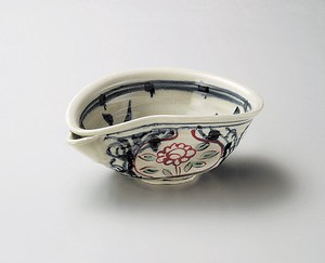 赤絵安南片口6.5鉢  【日本製    陶器】