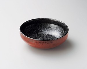 赤柚子黒結晶 ボール  【日本製    陶器】