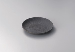 黒土8寸皿  【日本製    陶器】