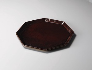 Main Plate Brown Pottery Made in Japan
