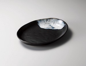 融雪 9寸楕円皿  【日本製    陶器】