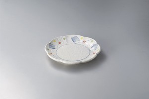 パステル花型8.5盛皿  【日本製    磁器】