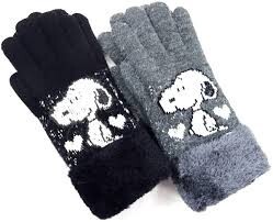 Gloves Snoopy Knitted Gloves Ladies'
