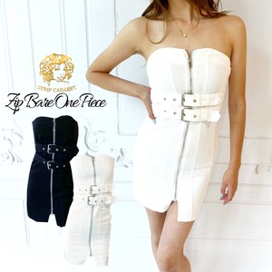 Casual Dress White Spring/Summer black One-piece Dress Ladies' Zipped