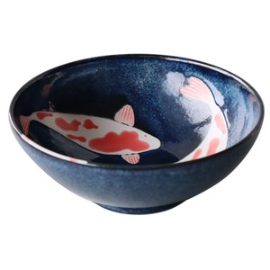 Colored Carp Donburi Bowl Made in Japan Mino Ware Plates Pottery
