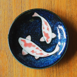 Colored Carp Small Plate Made in Japan Mino Ware Plates Pottery