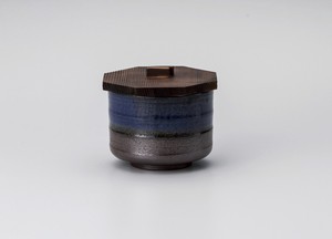 青釉吹飯器（蓋付）【日本製  陶器  】